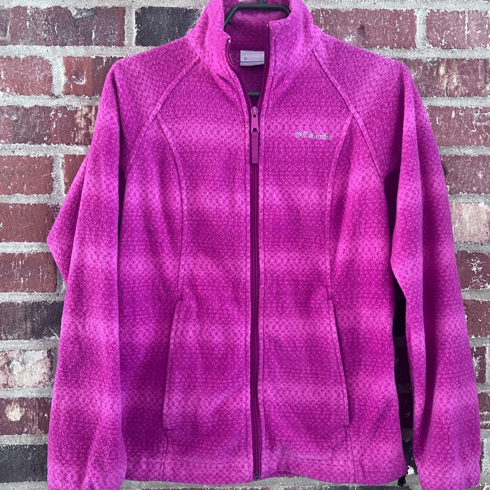 Columbia Pink Ski Jacket with Stand-Up Collar